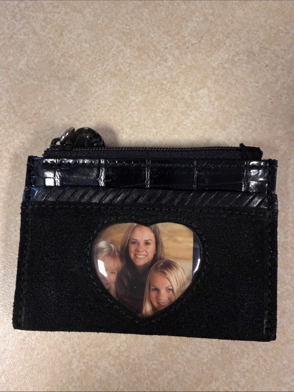 Brighton Black Heart Window Cardholder/Coin purse